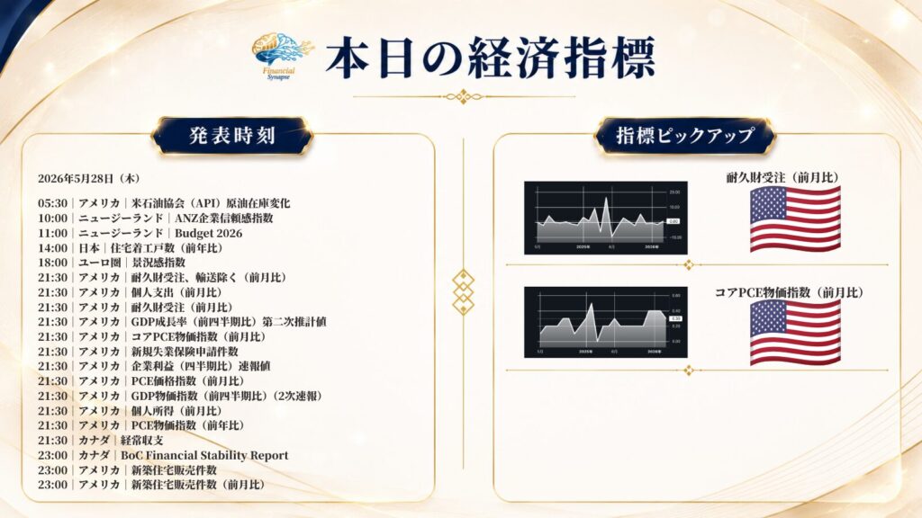 2026年5月28日（木）経済指標