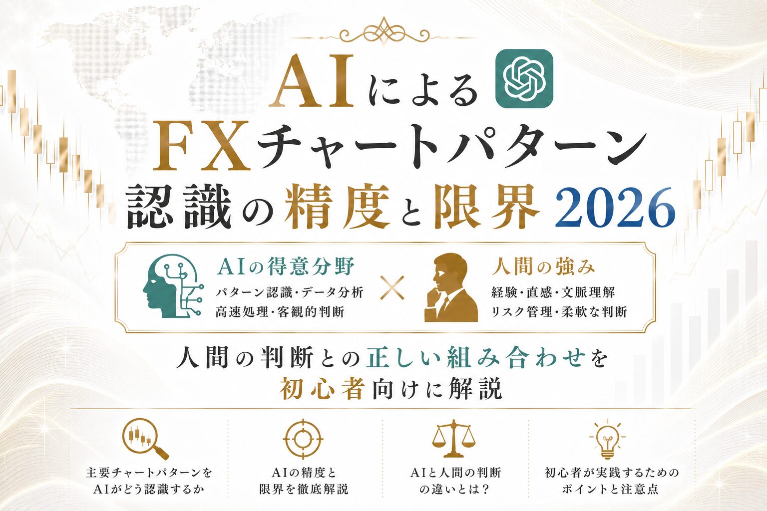 AIによるFXチャートパターン認識の精度と限界2026｜人間の判断との正しい組み合わせを初心者向けに解説