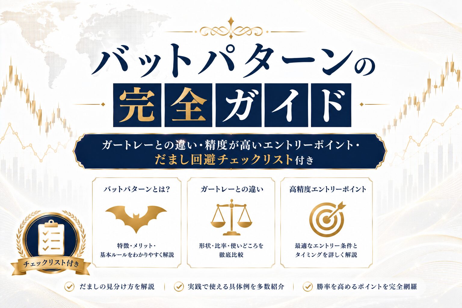バットパターンの完全ガイド｜ガートレーとの違い・精度が高いエントリーポイント・だまし回避チェックリスト付き
